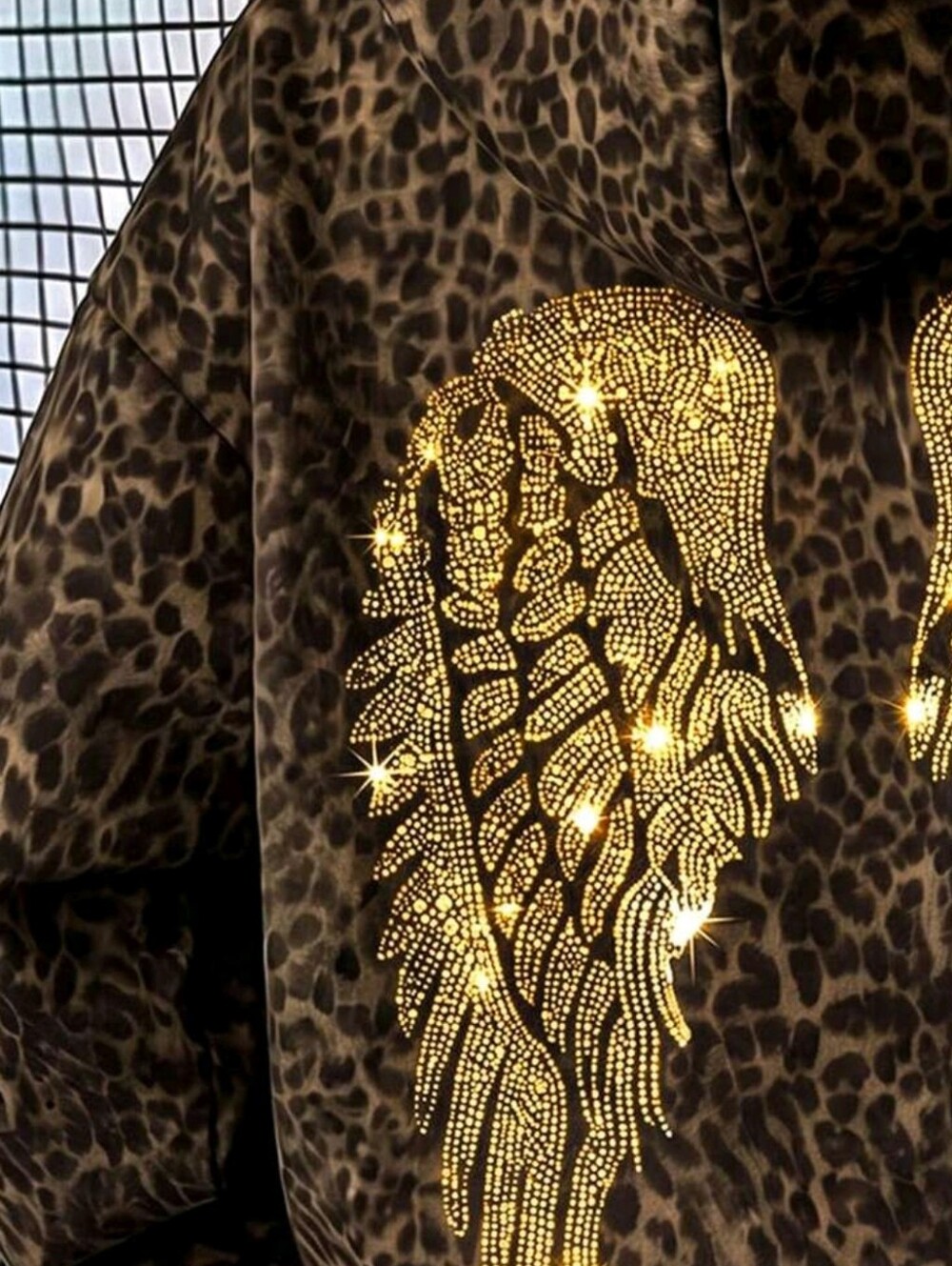 Women's Black Rhinestone Wing Sequin Hooded Sweatshirt, Cute Women's Autumn Back - Picture 5 of 5